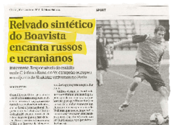 « Le synthétique du Boavista envoûte la Russie et l'Ukraine » - Diario de noticias - 30/01/2010